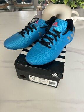 Adidas & Messi Black and Bright Blue Soccer Shoes